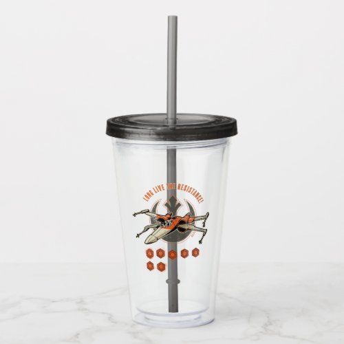 X_Wing Starfighter Battle Tally Graphic Acrylic Tumbler