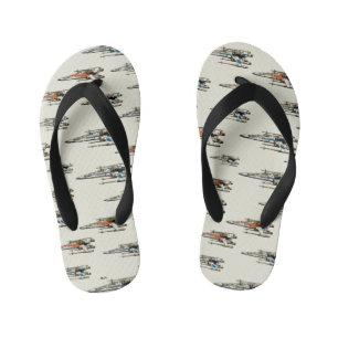 X-Wing Starfighter Pattern Kid's Flip Flops