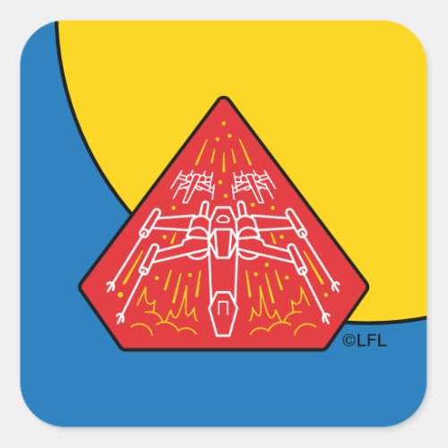X_Wing Starfighters Badge Square Sticker