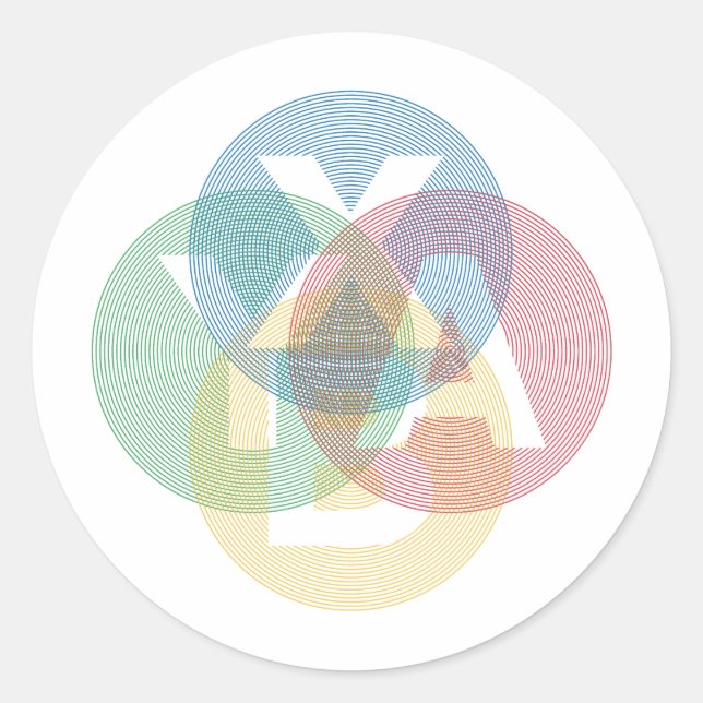 XABY Colored Classic Round Sticker (Front)