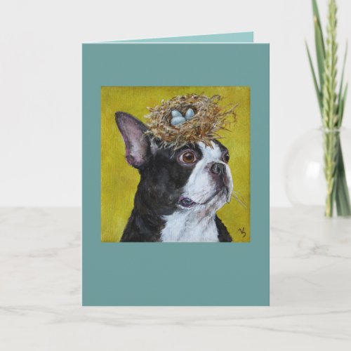 Xan the Boston terrier card