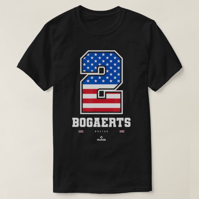 Xander Bogaerts  US Flag Number  T-Shirt (Design Front)