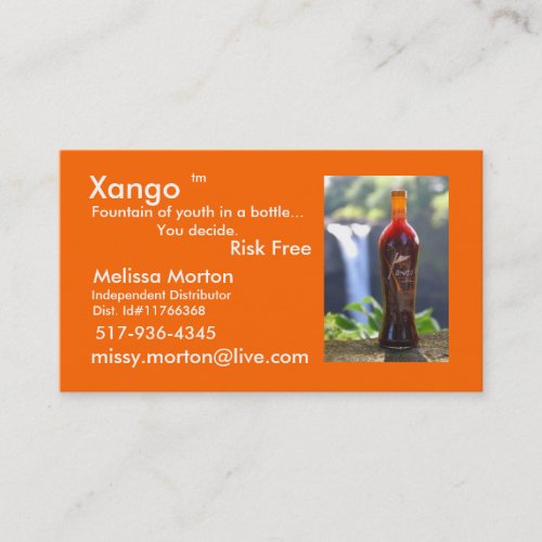 Xango health business card