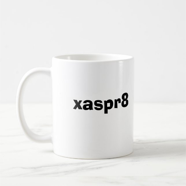 xasper8 (exasperate) coffee mug (Left)