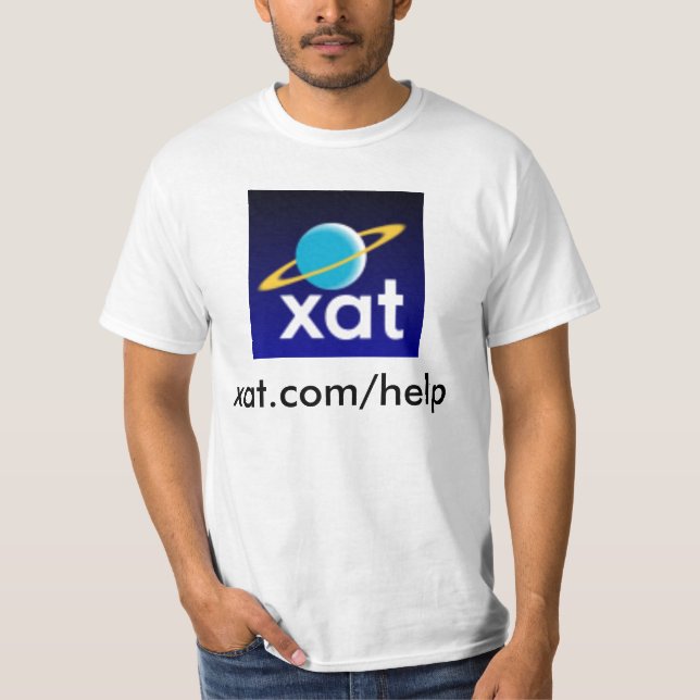 xat_logo, xat.com/help T-Shirt (Front)