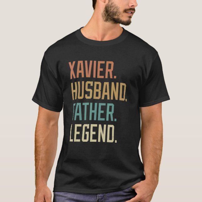 Xavier Husband Father Legend Father's Day Retro T-Shirt (Front)