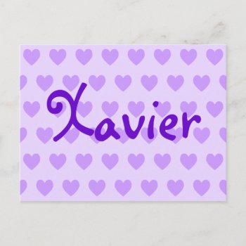 Xavier In Purple Postcard by purplestuff at Zazzle