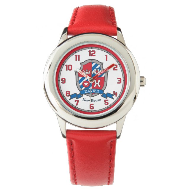 Xavier letter X name meaning crest red blue bird Watch (Front)