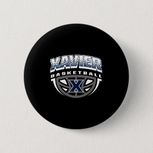 Xavier musketeers basketball dribble navy button