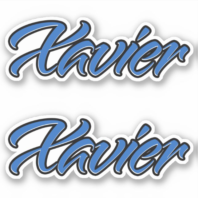 Xavier name blue sticker embroiderset (Front)