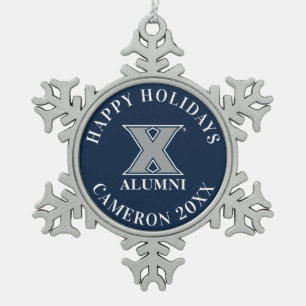 Xavier University Alumni Snowflake Pewter Christmas Ornament