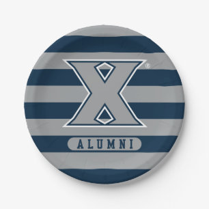Xavier University Alumni Stripes Paper Plates