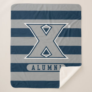 Xavier University Alumni Stripes Sherpa Blanket