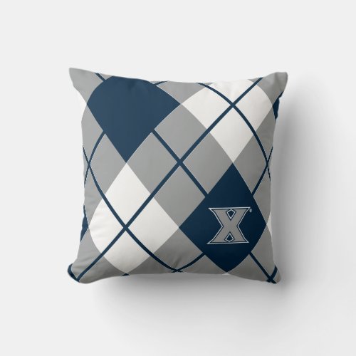 Xavier University Argyle Throw Pillow