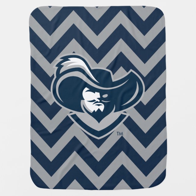 Xavier University Chevron Pattern Baby Blanket (Front)
