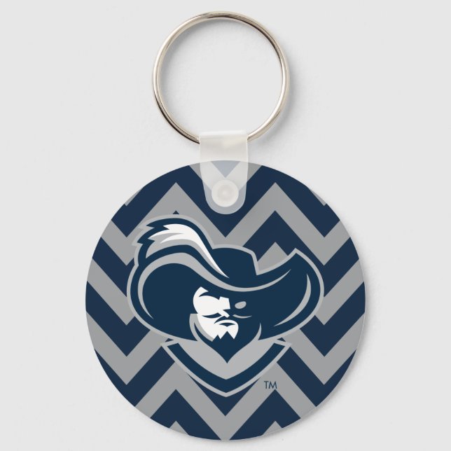 Xavier University Chevron Pattern Keychain (Front)
