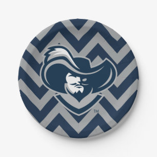 Xavier University Chevron Pattern Paper Plates