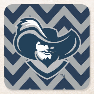 Xavier University Chevron Pattern Square Paper Coaster