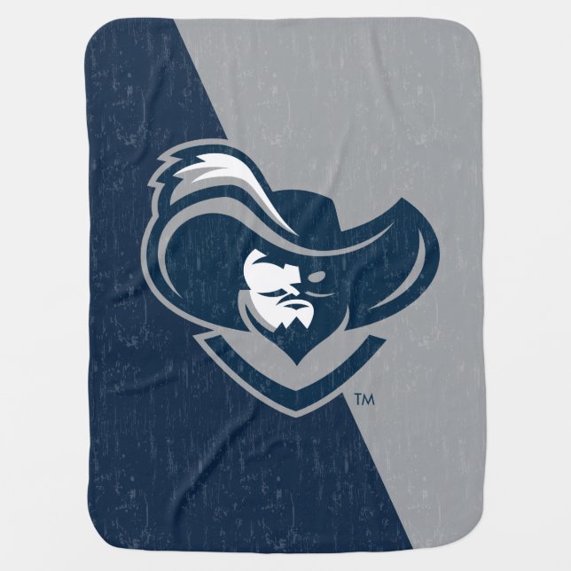 Xavier University Color Block Distressed Baby Blanket (Front)