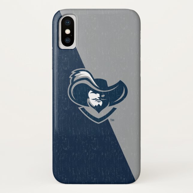 Xavier University Color Block Distressed Case-Mate iPhone Case (Back)