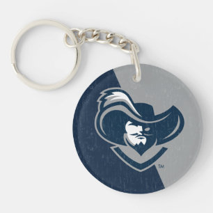 Xavier University Color Block Distressed Keychain