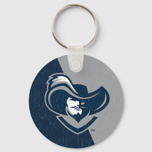 Xavier University Color Block Distressed Keychain