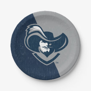 Xavier University Color Block Distressed Paper Plates