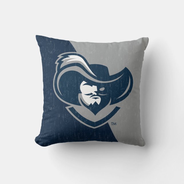 Xavier University Color Block Distressed Throw Pillow (Front)