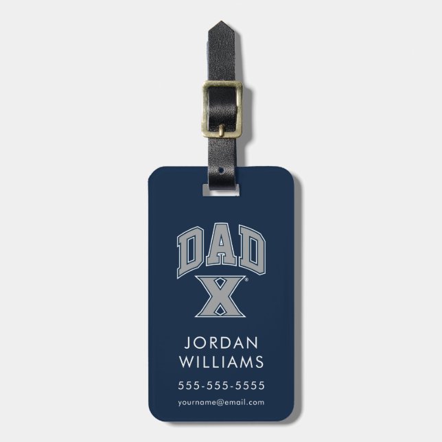 Xavier University Dad Luggage Tag (Front Vertical)