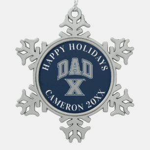 Xavier University Dad Snowflake Pewter Christmas Ornament