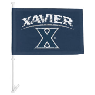 Xavier University Distressed Car Flag