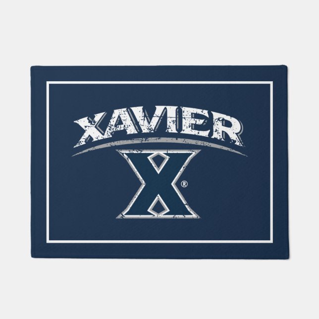 Xavier University Distressed Doormat (Front)