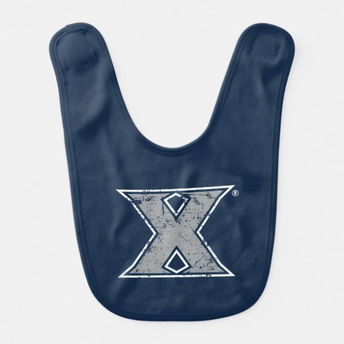 Xavier University Distressed Logo Baby Bib
