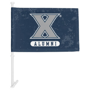 Xavier University Distressed Logo Car Flag