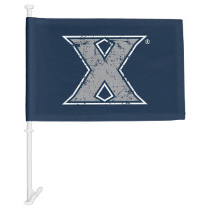 Xavier University Distressed Logo Car Flag