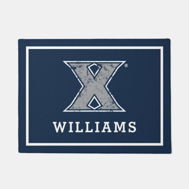 Xavier University Distressed Logo Doormat (Front)