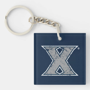 Xavier University Distressed Logo Keychain