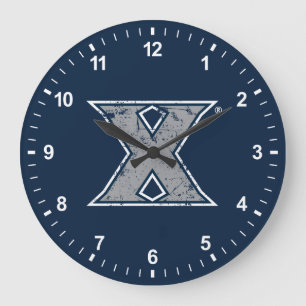 Xavier University Distressed Logo Large Clock