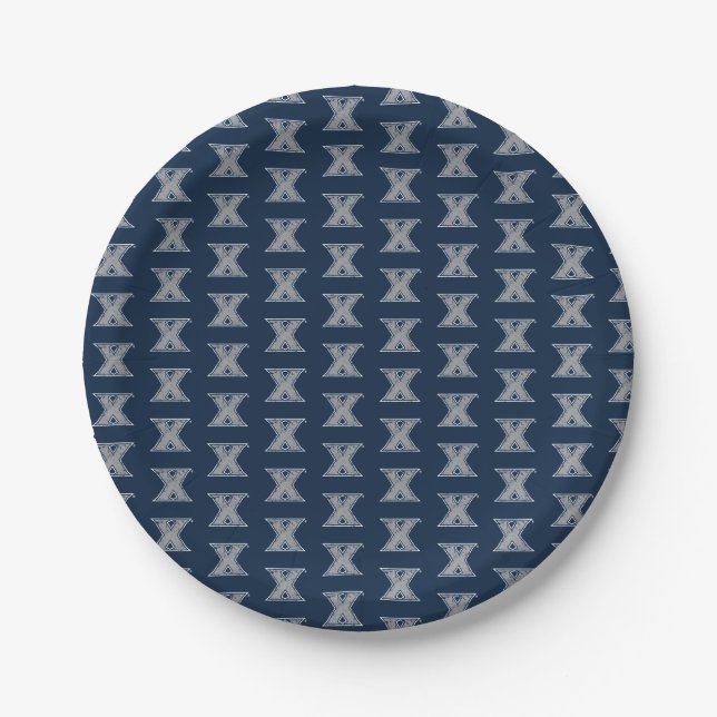 Xavier University Distressed Logo Paper Plates (Front)