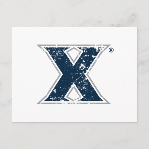 Xavier University Distressed Logo Postcard