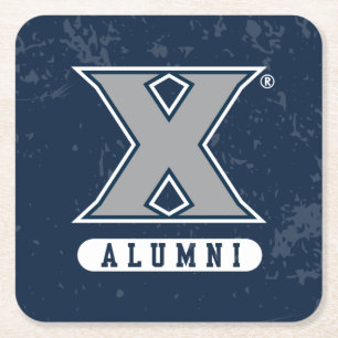 Xavier University Distressed Logo Square Paper Coaster