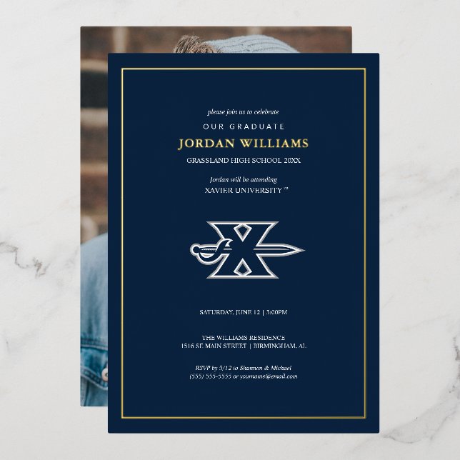 Xavier University Graduation Foil Invitation (Front/Back)