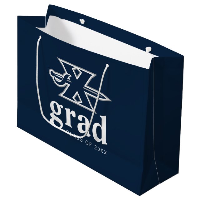 Xavier University Graduation Large Gift Bag (Front Angled)