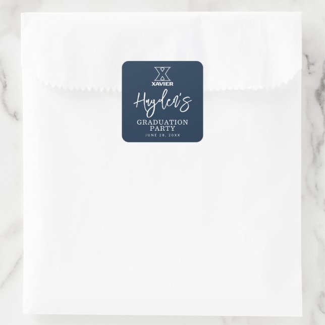 Xavier University Graduation Square Sticker (Bag)