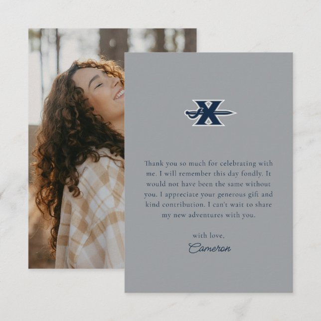 Xavier University Graduation Thank You Card (Front/Back)
