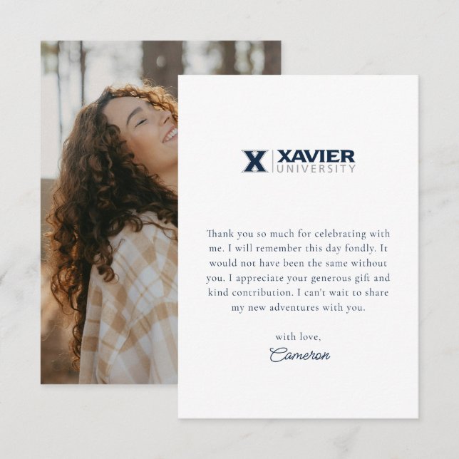 Xavier University Graduation Thank You Card (Front/Back)