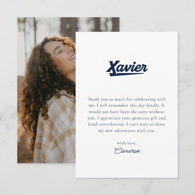 Xavier University Graduation Thank You Card (Front/Back)