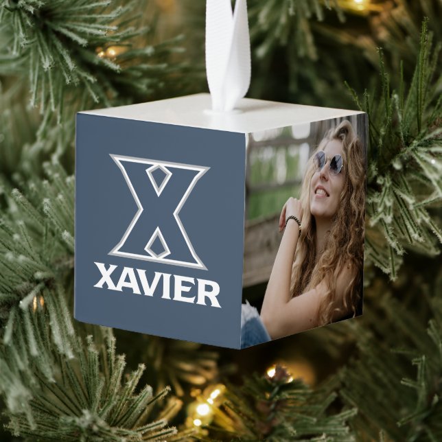 Xavier University Holiday Cube Ornament (Tree)