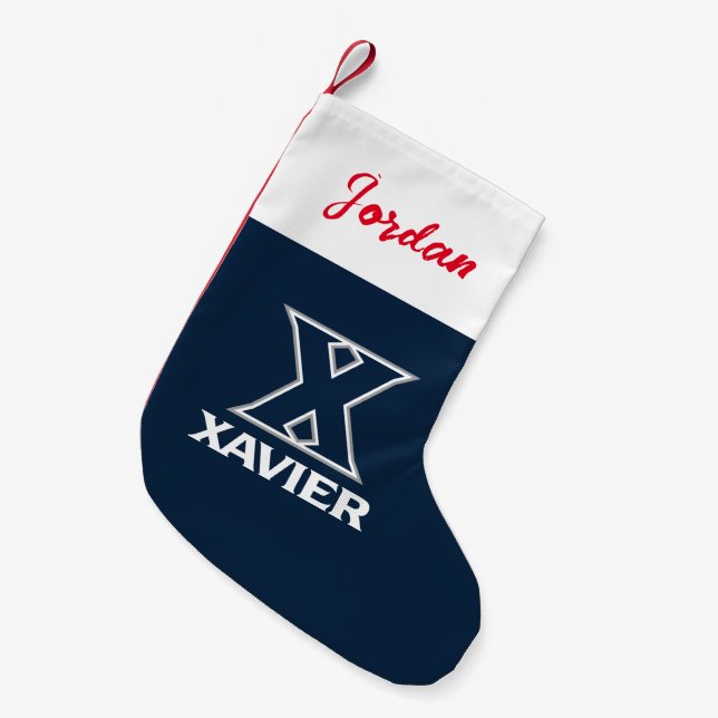 Xavier University Holiday Small Christmas Stocking (Front (Hanging))