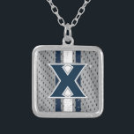 Xavier University Jersey Silver Plated Necklace<br><div class="desc">Check out these Xavier University Mark designs! Show off your Xavier University Pride with these new University products. These make the perfect gifts for the Xavier student, alumni, family, friend or fan in your life. All of these Zazzle products are customizable with your name, class year, or club. Go Musketeers!...</div>